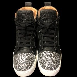 CHRISTIAN LOUBOUTIN Men's Rantus Python High-Top Sneakers